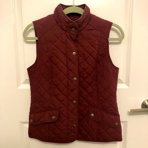 Womens Burgundy Quilted Vest